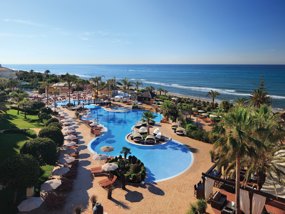 View of the main pool at Marriott's Marbella Beach Resort, Marbella, Spain